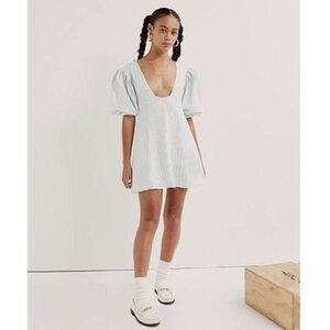 For Love & Lemons NWT Blue Leslie Babydoll Coquette Mini Dress Cottage Chic
